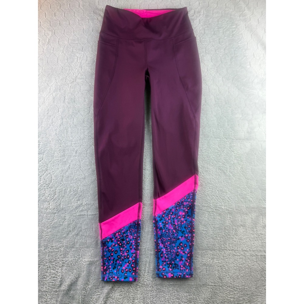 Lilly Pulitzer Luxletic Capri Leggings Women's Size S Purple Pink Print Athletic